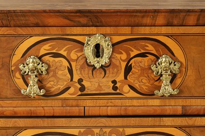 Lot 1643 - A WILLIAM AND MARY MARQUETRY AND BURR WALNUT CHEST ON STAND