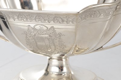 Lot 248 - A GOOD PAIR OF GEORGE III SILVER TWO HANDLED SAUCE BOATS