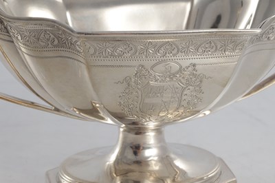 Lot 248 - A GOOD PAIR OF GEORGE III SILVER TWO HANDLED SAUCE BOATS