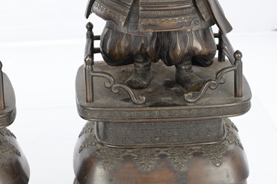 Lot 626 - A LARGE PAIR OF JAPANESE MEIJI PERIOD BRONZE FIGURES
