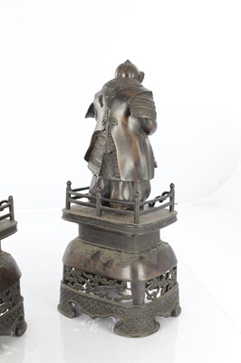 Lot 626 - A LARGE PAIR OF JAPANESE MEIJI PERIOD BRONZE FIGURES