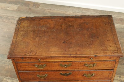 Lot 1631 - A GOOD QUEEN ANNE FIGURED WALNUT BACHELORS CHEST OF SMALL SIZE