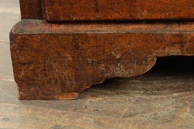 Lot 1631 - A GOOD QUEEN ANNE FIGURED WALNUT BACHELORS CHEST OF SMALL SIZE