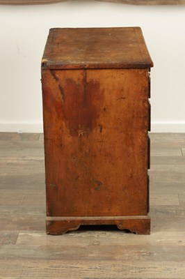Lot 1631 - A GOOD QUEEN ANNE FIGURED WALNUT BACHELORS CHEST OF SMALL SIZE