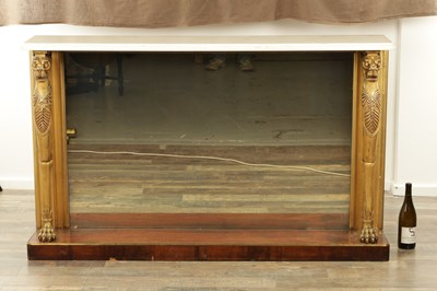 Lot 1705 - A FINE REGENCY GILT GESSO AND ROSEWOOD CONSOLE TABLE