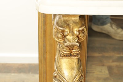 Lot 1705 - A FINE REGENCY GILT GESSO AND ROSEWOOD CONSOLE TABLE