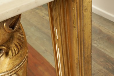 Lot 1705 - A FINE REGENCY GILT GESSO AND ROSEWOOD CONSOLE TABLE