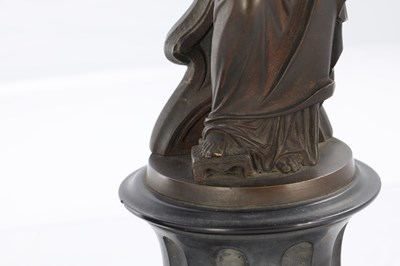 Lot 734 - A PAIR OF 19TH CENTURY BRONZE FIGURAL LAMPS