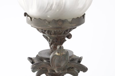 Lot 734 - A PAIR OF 19TH CENTURY BRONZE FIGURAL LAMPS