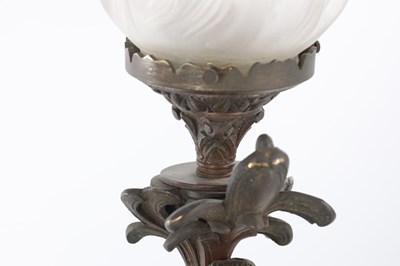 Lot 734 - A PAIR OF 19TH CENTURY BRONZE FIGURAL LAMPS