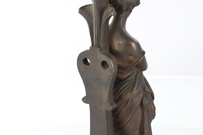 Lot 734 - A PAIR OF 19TH CENTURY BRONZE FIGURAL LAMPS