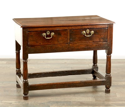 Lot 1679 - A 17TH CENTURY OAK SIDE TABLE
