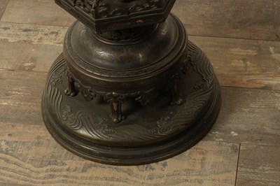 Lot 688 - A LARGE AND IMPRESSIVE PAIR OF JAPANESE MEIJI PERIOD BRONZE SECTIONAL VASES
