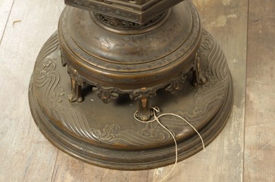 Lot 688 - A LARGE AND IMPRESSIVE PAIR OF JAPANESE MEIJI PERIOD BRONZE SECTIONAL VASES