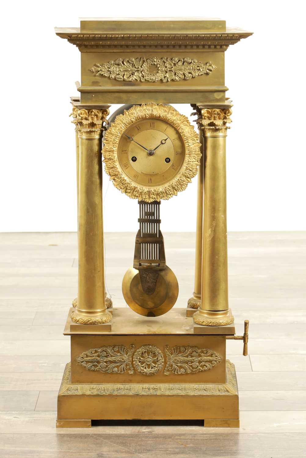 Lot 1433 - A LARGE EARLY 19TH CENTURY FRENCH MUSICAL ORMOLU PORTICO CLOCK