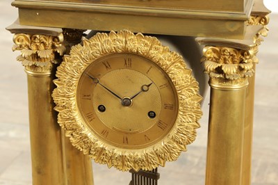 Lot 1433 - A LARGE EARLY 19TH CENTURY FRENCH MUSICAL ORMOLU PORTICO CLOCK