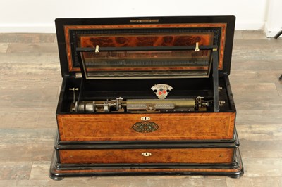 Lot 1048 - A LARGE 19TH CENTURY SWISS INTERCHANGEABLE MECHANICAL MUSIC BOX