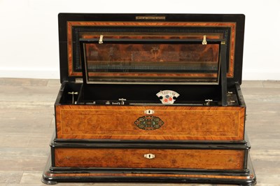 Lot 1048 - A LARGE 19TH CENTURY SWISS INTERCHANGEABLE MECHANICAL MUSIC BOX