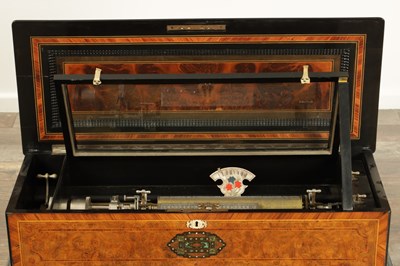 Lot 1048 - A LARGE 19TH CENTURY SWISS INTERCHANGEABLE MECHANICAL MUSIC BOX