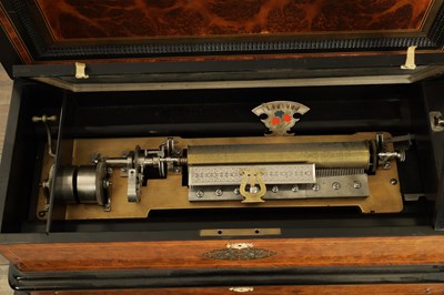 Lot 1048 - A LARGE 19TH CENTURY SWISS INTERCHANGEABLE MECHANICAL MUSIC BOX