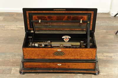 Lot 1048 - A LARGE 19TH CENTURY SWISS INTERCHANGEABLE MECHANICAL MUSIC BOX