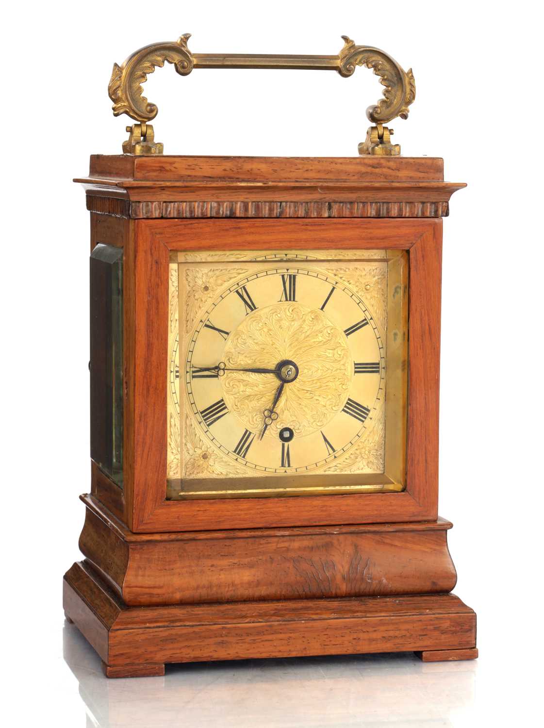 Lot 1328 - A FINE REGENCY ROSEWOOD ENGLISH FUSEE LIBRARY CLOCK