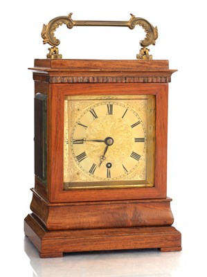 Lot 1328 - A FINE REGENCY ROSEWOOD ENGLISH FUSEE LIBRARY CLOCK