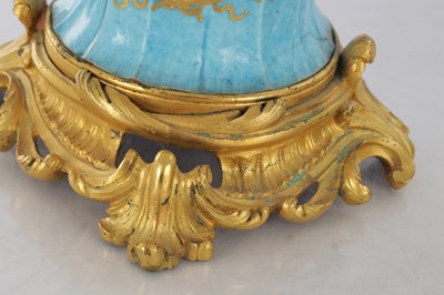 Lot 95 - A PAIR OF 19TH CENTURY FRENCH SEVRES TWO-HANDLED PORCELAIN VASES