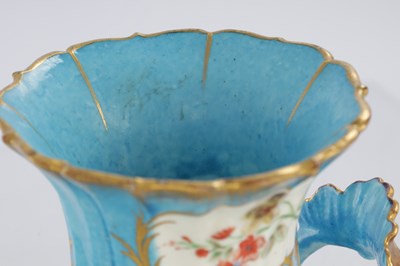 Lot 95 - A PAIR OF 19TH CENTURY FRENCH SEVRES TWO-HANDLED PORCELAIN VASES