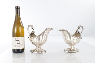Lot 291 - A PAIR OF EARLY GEORGE III SILVER SAUCE BOATS
