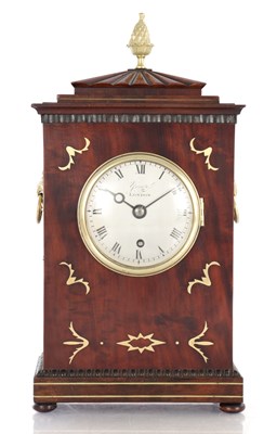 Lot 1472 - YONGE, LONDON. A SMALL REGENCY FUSEE TIMEPIECE MANTEL CLOCK