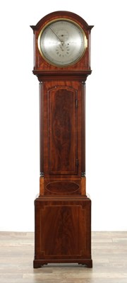 Lot 1429 - MCFIRTH, STIRLING. A SCOTTISH FIGURED MAHOGANY REGULATOR LONGCASE CLOCK