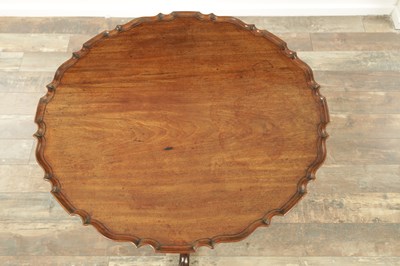 Lot 1626 - A FINE GEORGE III MAHOGANY CHIPPENDALE STYLE TILT-TOP TABLE