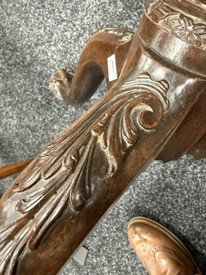 Lot 1626 - A FINE GEORGE III MAHOGANY CHIPPENDALE STYLE TILT-TOP TABLE