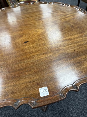 Lot 1626 - A FINE GEORGE III MAHOGANY CHIPPENDALE STYLE TILT-TOP TABLE