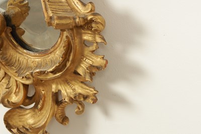 Lot 1606 - A GOOD PAIR OF 19TH CENTURY CARVED GILTWOOD HANGING MIRRORS