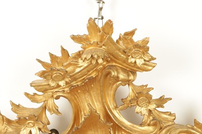 Lot 1606 - A GOOD PAIR OF 19TH CENTURY CARVED GILTWOOD HANGING MIRRORS