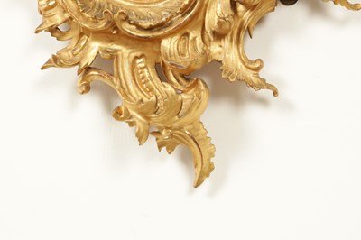 Lot 1606 - A GOOD PAIR OF 19TH CENTURY CARVED GILTWOOD HANGING MIRRORS