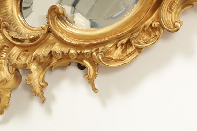 Lot 1606 - A GOOD PAIR OF 19TH CENTURY CARVED GILTWOOD HANGING MIRRORS