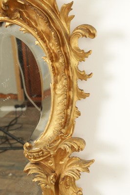 Lot 1606 - A GOOD PAIR OF 19TH CENTURY CARVED GILTWOOD HANGING MIRRORS