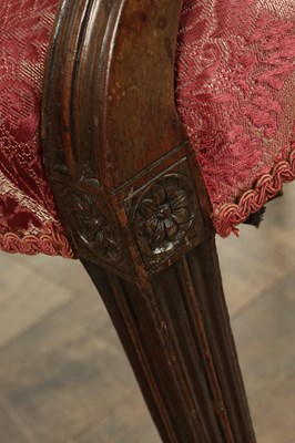 Lot 1610 - A PAIR OF HEPPLEWHITE GEORGE III MAHOGANY ARMCHAIRS