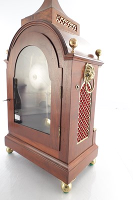 Lot 1493 - THOMAS SAUNDERS, LONDON. A GOOD GEORGE III THREE TRAIN INLAID MAHOGANY BRACKET CLOCK