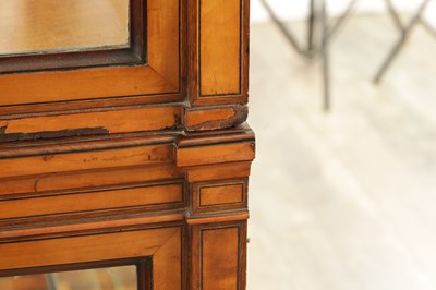 Lot 1663 - A GOOD EARLY 19TH CENTURY SATINWOOD AND MAHOGANY INLAID DISPLAY CABINET IN THE MANNER OF JOHN HOWARD AND SON