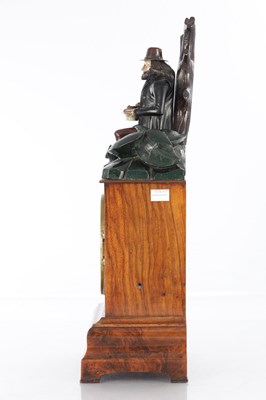 Lot 1494 - A RARE 19TH CENTURY BLACK FOREST AUTOMATION “DUMPLING EATER” MANTEL CLOCK