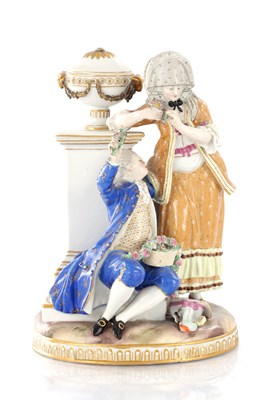 Lot 35 - A 19TH CENTURY MEISSEN PORCELAIN FIGURAL GROUP