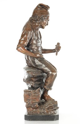 Lot 837 - VINCENZO CINQUE (1852-1929). BRONZE FIGURAL SCULPTURE OF A FISHERMAN