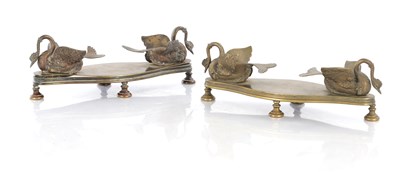Lot 862 - A PAIR OF 19TH CENTURY BRONZE DESK STANDS