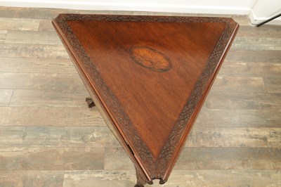 Lot 1604 - AN UNUSUAL 19TH CENTURY INLAID MAHOGANY IRISH ENVELOPE TABLE