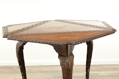 Lot 1604 - AN UNUSUAL 19TH CENTURY INLAID MAHOGANY IRISH ENVELOPE TABLE