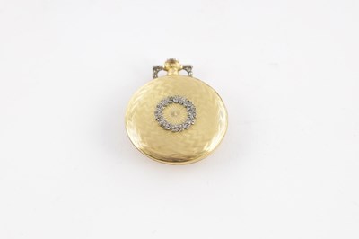 Lot 1270 - BREGUET. A LADIES 18CT GOLD, PLATINUM AND DIAMOND FOB WATCH